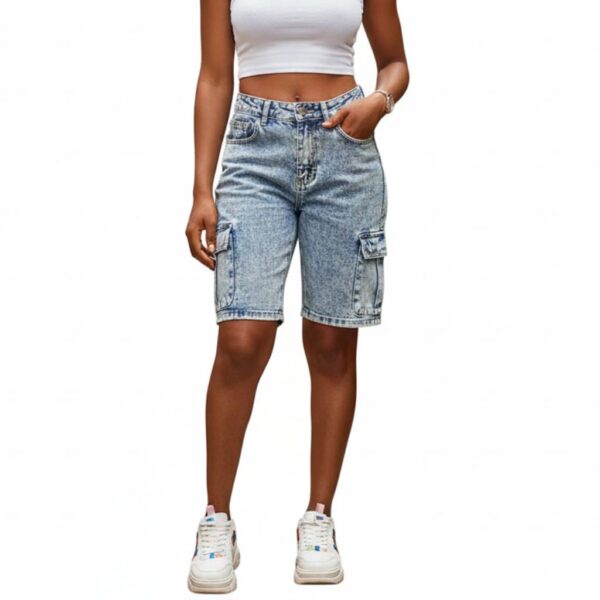 Short Blue Jeans Trouser