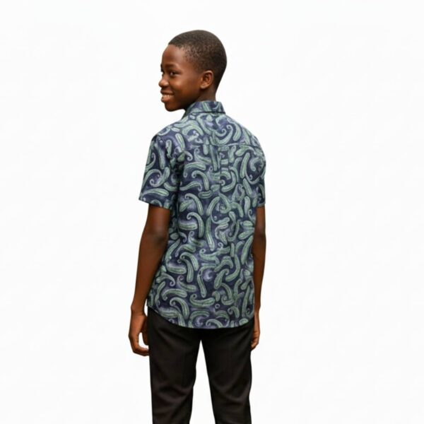 teen blue 2 Blue short sleeve shirt for teenage boys
