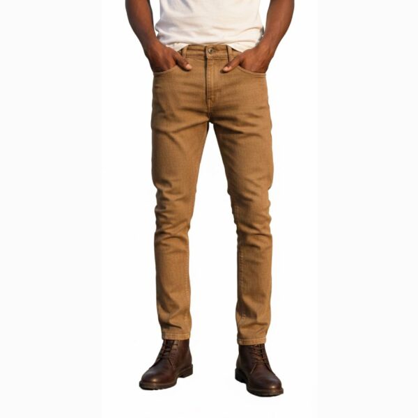 Classic Regular-Fit Cotton Pants – Camel Brown