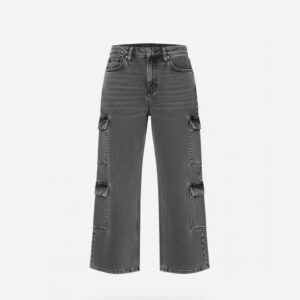 Washed Grey Cargo Jeans
